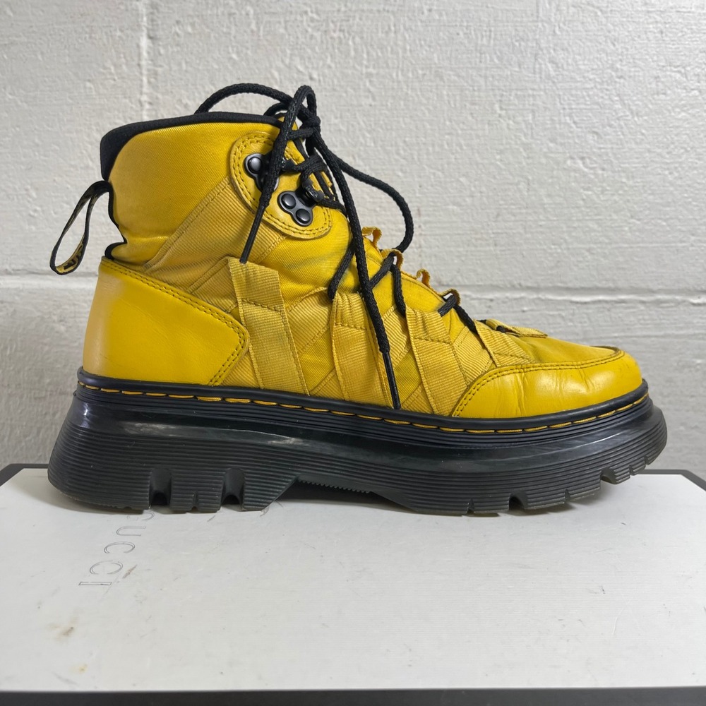 Dr. Martens Boury Yellow Nylon And Leather Utility Boots Lace up Men's‎ 8 US - Picture 3 of 9